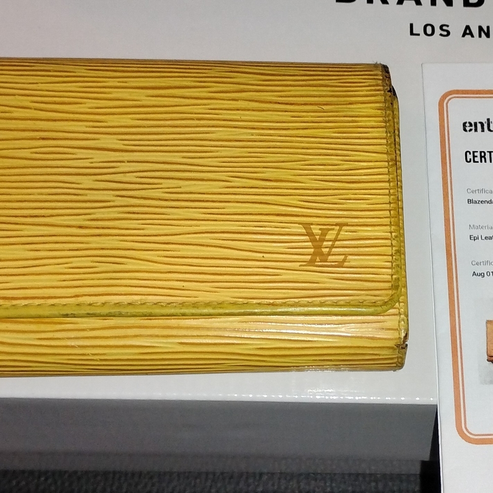 Louis Vuitton Yellow Epi Wallet (With COA)